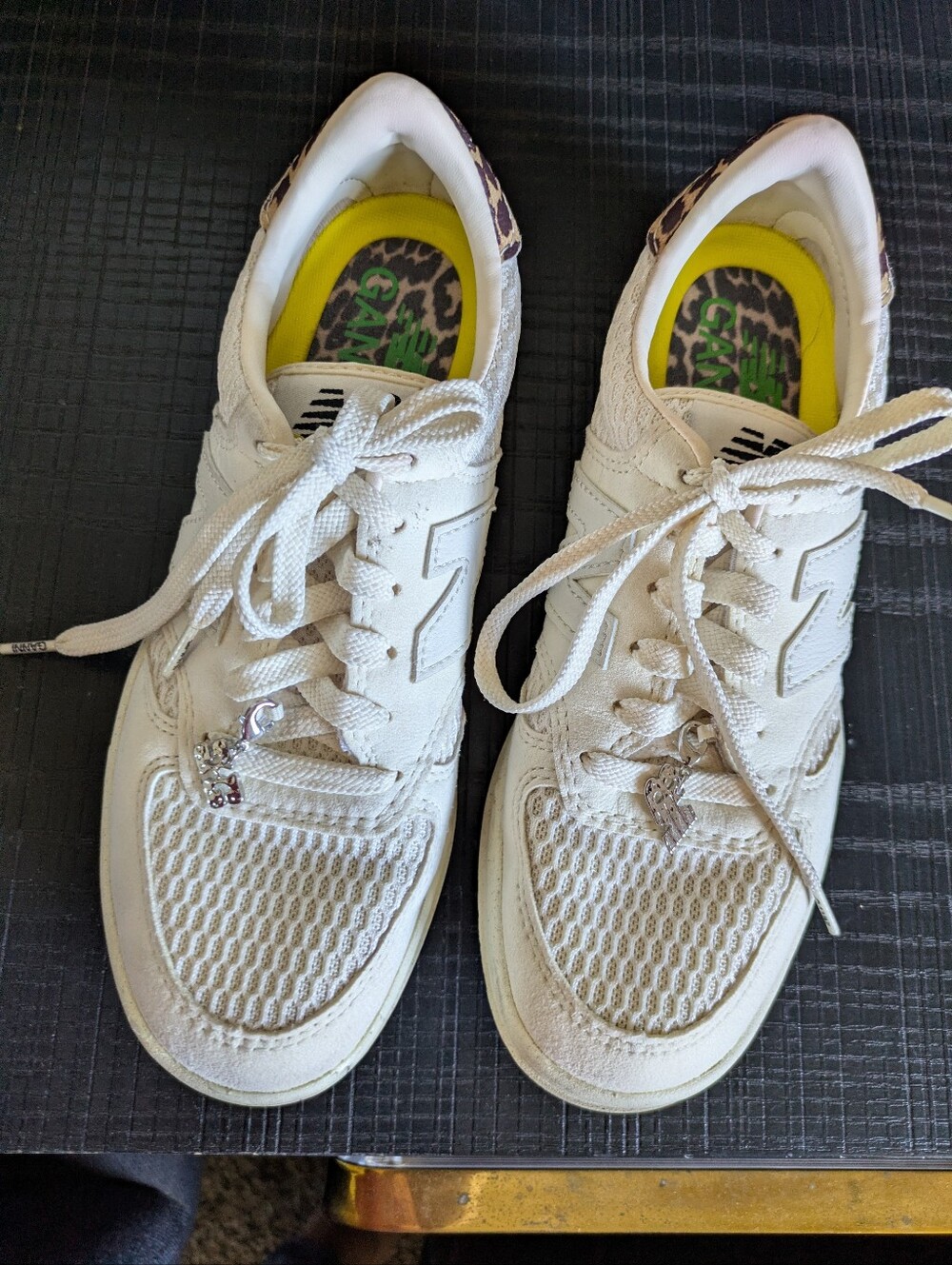 Ganni New Balance Sneakers with Leopard Trim * Fits Like A 6.5 Women's